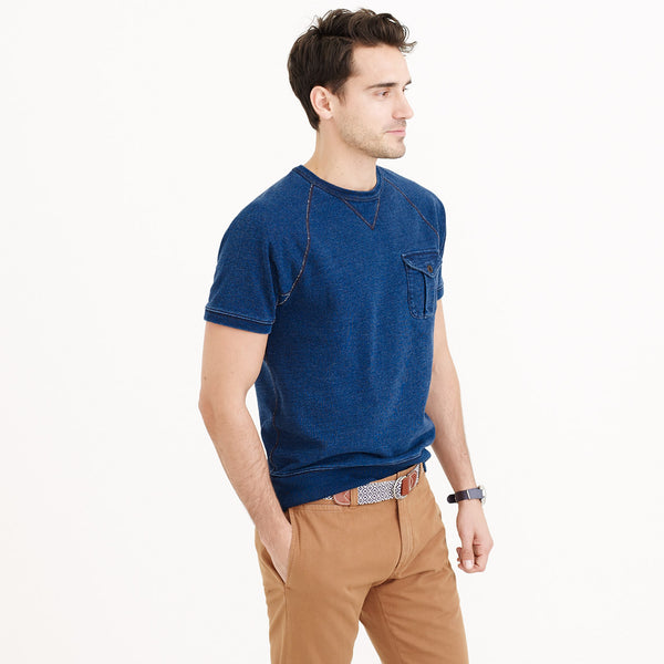 Wallace & Barnes Short-Sleeve Indigo Sweatshirt